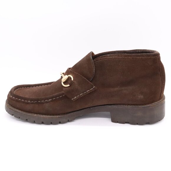 Gucci Brown Suede Horsebit Slip On Ankle Boots Mens Size 9 D(Med) Shoes - Picture 13 of 16
